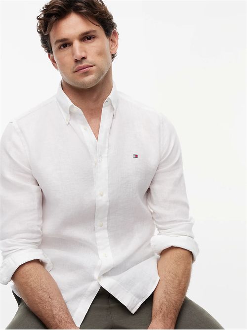 Camicia regular fit in puro lino TOMMY HILFIGER | MW0MW41530/YBR